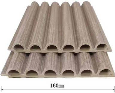 Гореща разпродажба, водоустойчив, лесен за инсталиране, полукръгъл Wpc стенен панел с ламели за вътрешна декорация